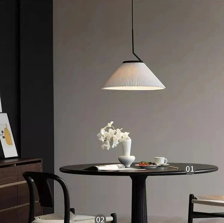 Caelara Soft Pleated Ceiling Pendant Light In Cream - OpalDwell