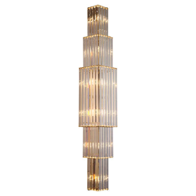 Lunara Crystal Pillar Wall Lamp With Elegant Glow Accent - OpalDwell