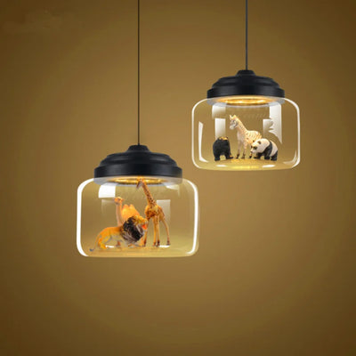 Animal Motif Glass Pendant - OpalDwell