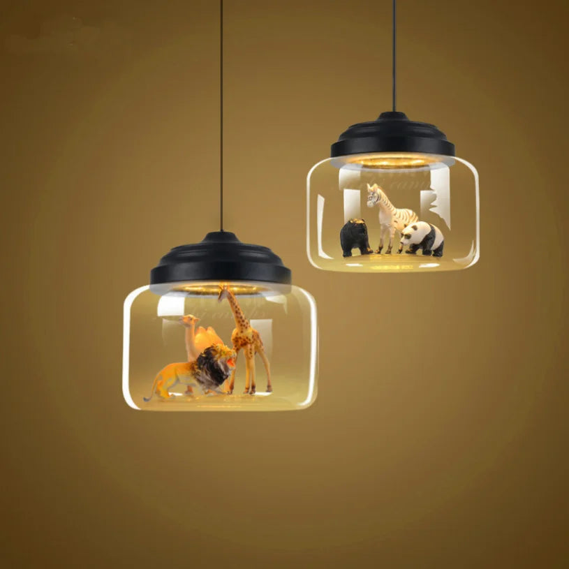 Animal Motif Glass Pendant - OpalDwell