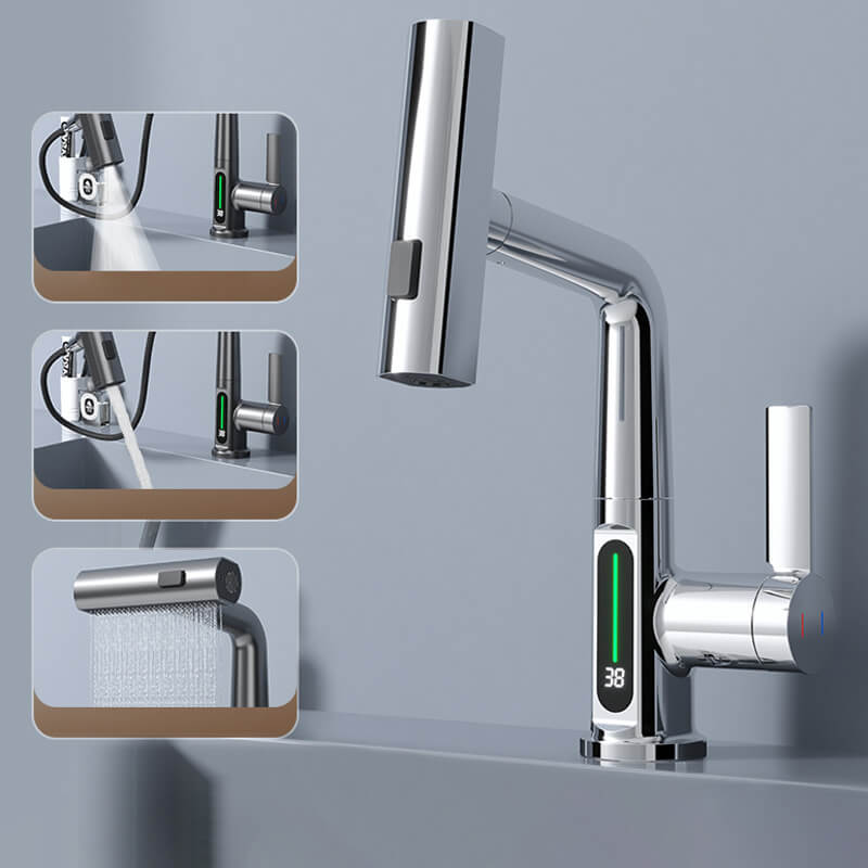 Aqualine FluxPull Pull Out Faucet With 60 cm Extendable Hose And 360 Swivel OpalDwell