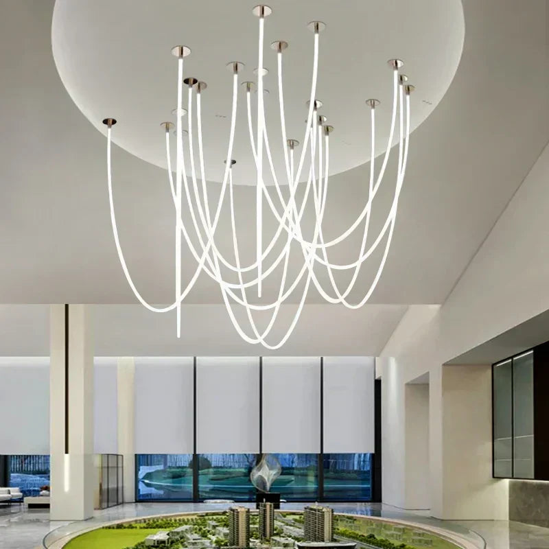 Lyra Dome LED Postmodern Gold Chrome Elegant Ceiling Light - OpalDwell