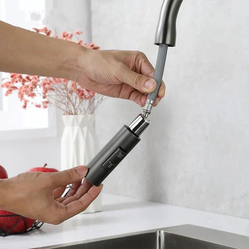 FlowNova Kitchen Mixer Tap with Pull-Out Hand Shower - OpalDwell