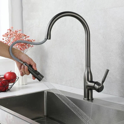FlowNova Kitchen Mixer Tap with Pull-Out Hand Shower - OpalDwell