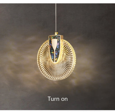 Aurelia Gold LED Crystal Round Pendant Hanging Light - OpalDwell