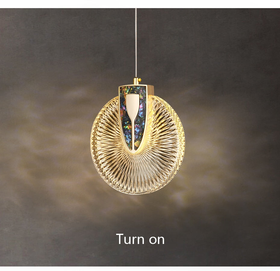 Aurelia Gold LED Crystal Round Pendant Hanging Light - OpalDwell
