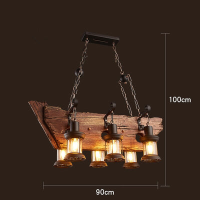 Vintage Industrial Wood LED Ceiling Light | OpalDwell OpalDwell