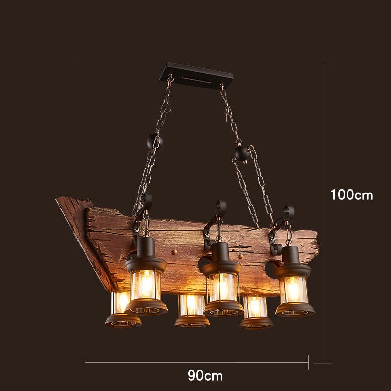 Vintage Industrial Wood LED Ceiling Light | OpalDwell OpalDwell