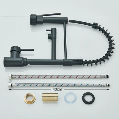 FluxSpout Dual Kitchen Mixer Tap With Spring Spout Finish - OpalDwell