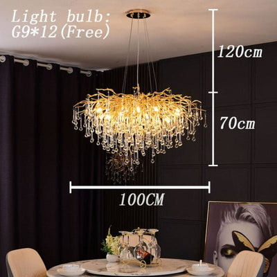 Luminelle Gold Branch Crystal LED Chandelier | OpalDwell - OpalDwell