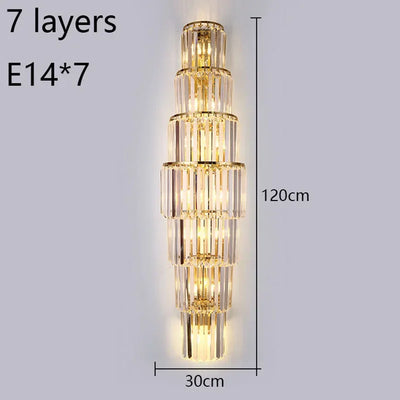 Lunara Crystal Pillar Wall Lamp With Elegant Glow Accent - OpalDwell