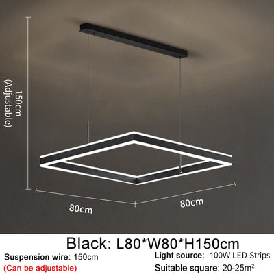 AstraLuxe Modern Square LED Chandelier for Living Room - OpalDwell