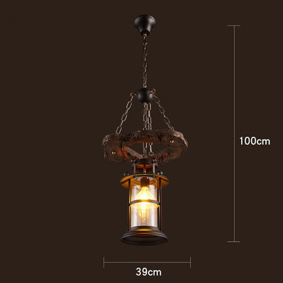 Vintage Industrial Wood LED Ceiling Light | OpalDwell OpalDwell