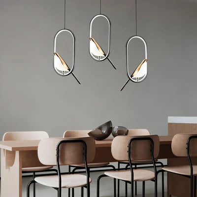 LyraNova Black LED Pendant Light Indoor Ceiling Chandelier - OpalDwell