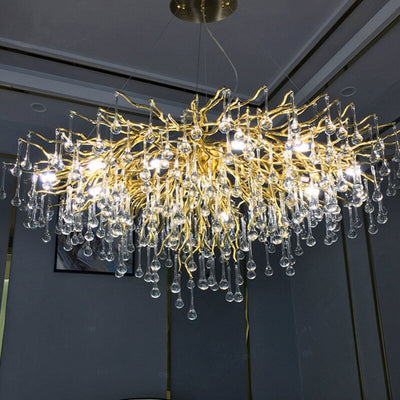 Luminelle Gold Branch Crystal LED Chandelier | OpalDwell - OpalDwell