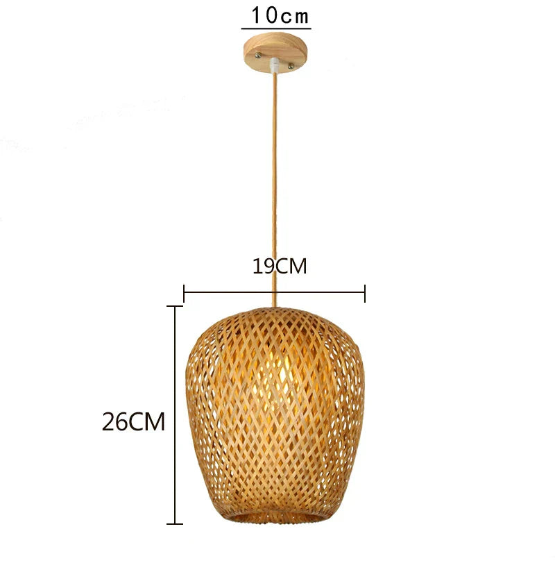 KiraBamboo Knit Pendant Light Chinese-Inspired Handcrafted - OpalDwell