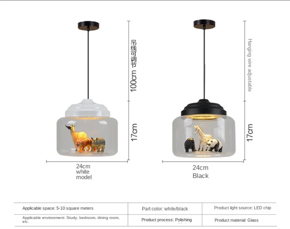 Animal Motif Glass Pendant - OpalDwell