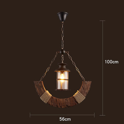 Vintage Industrial Wood LED Ceiling Light | OpalDwell OpalDwell