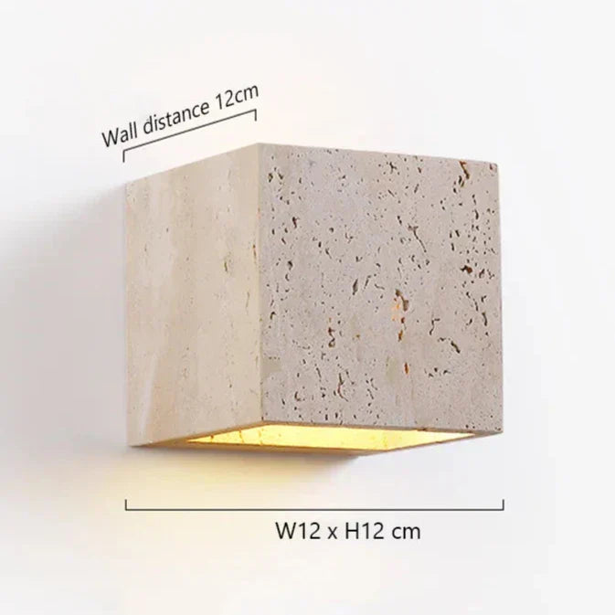 LumaStone Travertine Perforated Wall Sconce LED Lighting - OpalDwell