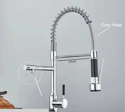 NovaPulse Kitchen Mixer Tap 360° Swivel Brushed Nickel - OpalDwell