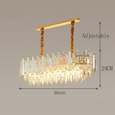 Liora Round LED Lamp With Golden Crystal - OpalDwell
