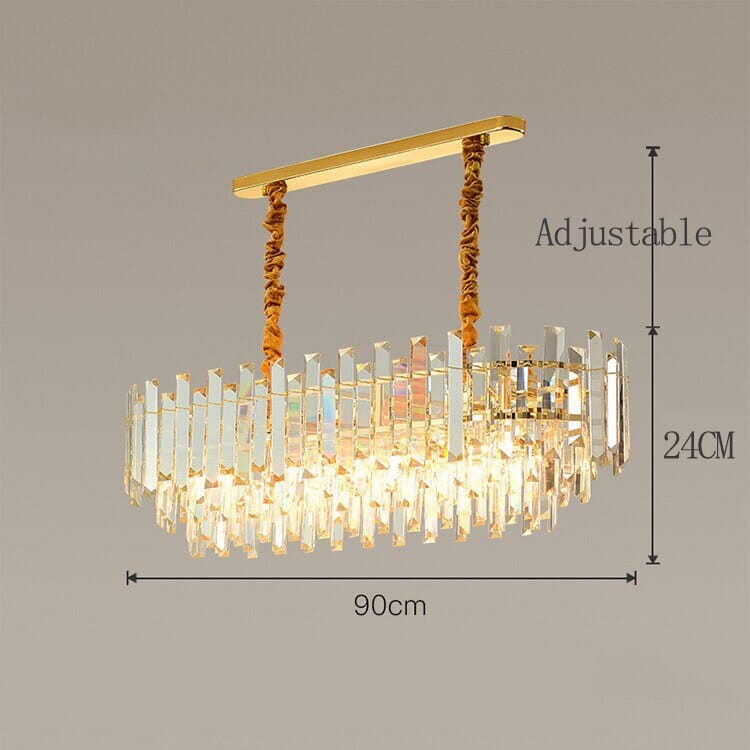 Liora Round LED Lamp With Golden Crystal - OpalDwell