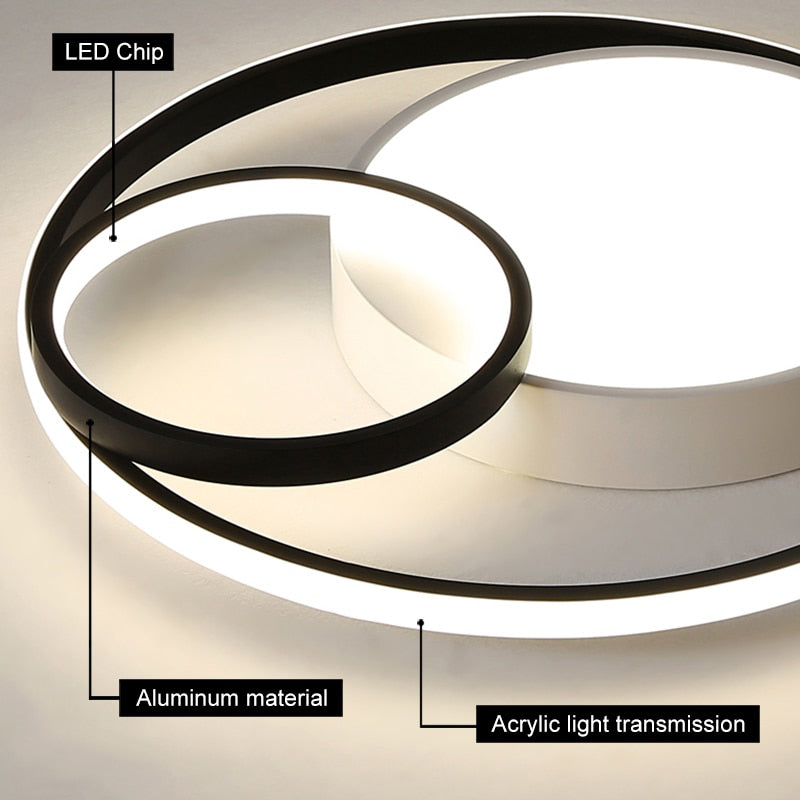Oriselle | Contemporary Endless Rings LED Ceiling Light | OpalDwell - OpalDwell