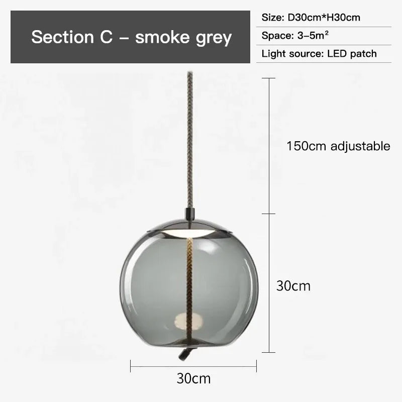 Aurum Glass Design Pendant Light Modern Suspension - OpalDwell
