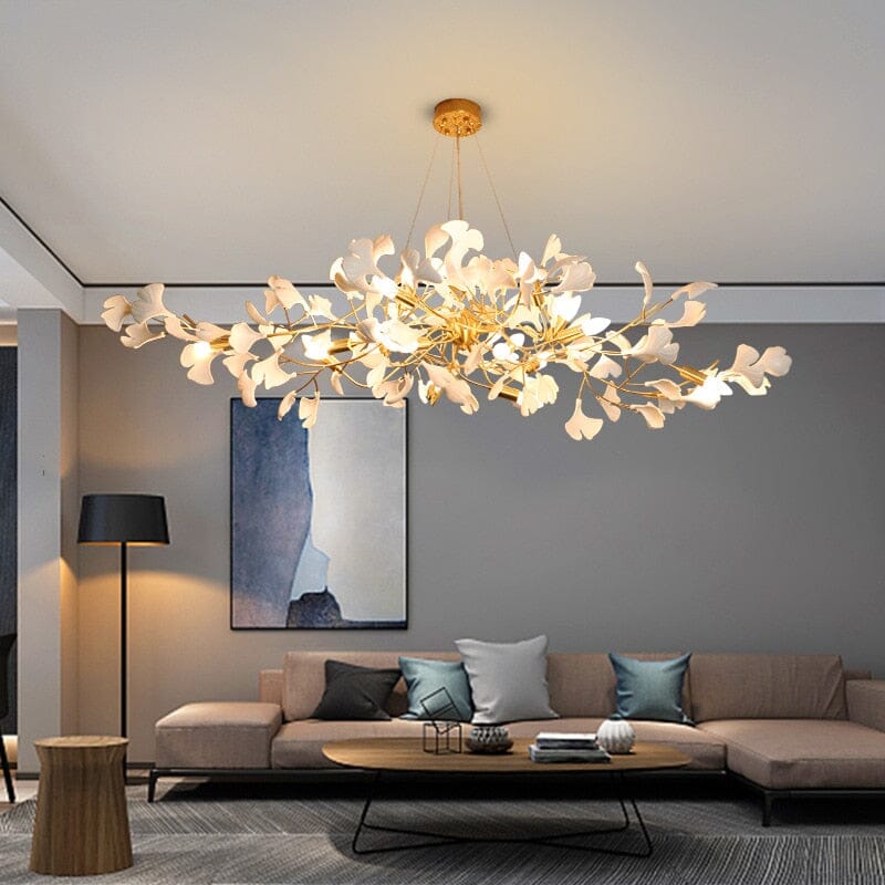 Lunsera Ceramic Petal Chandelier With Frosted Glass Finish OpalDwell