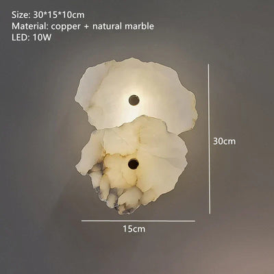Aurora Marble LED Wall Sconce With Copper Accents Elegant - OpalDwell