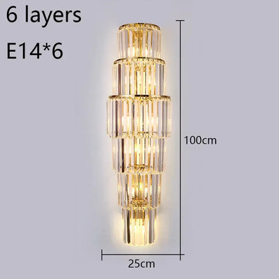 Lunara Crystal Pillar Wall Lamp With Elegant Glow Accent - OpalDwell
