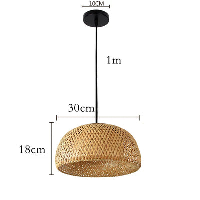 KiraBamboo Knit Pendant Light Chinese-Inspired Handcrafted - OpalDwell