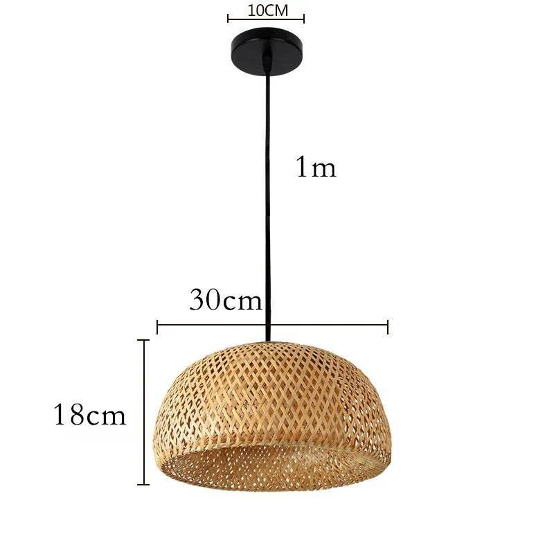 KiraBamboo Knit Pendant Light Chinese-Inspired Handcrafted - OpalDwell