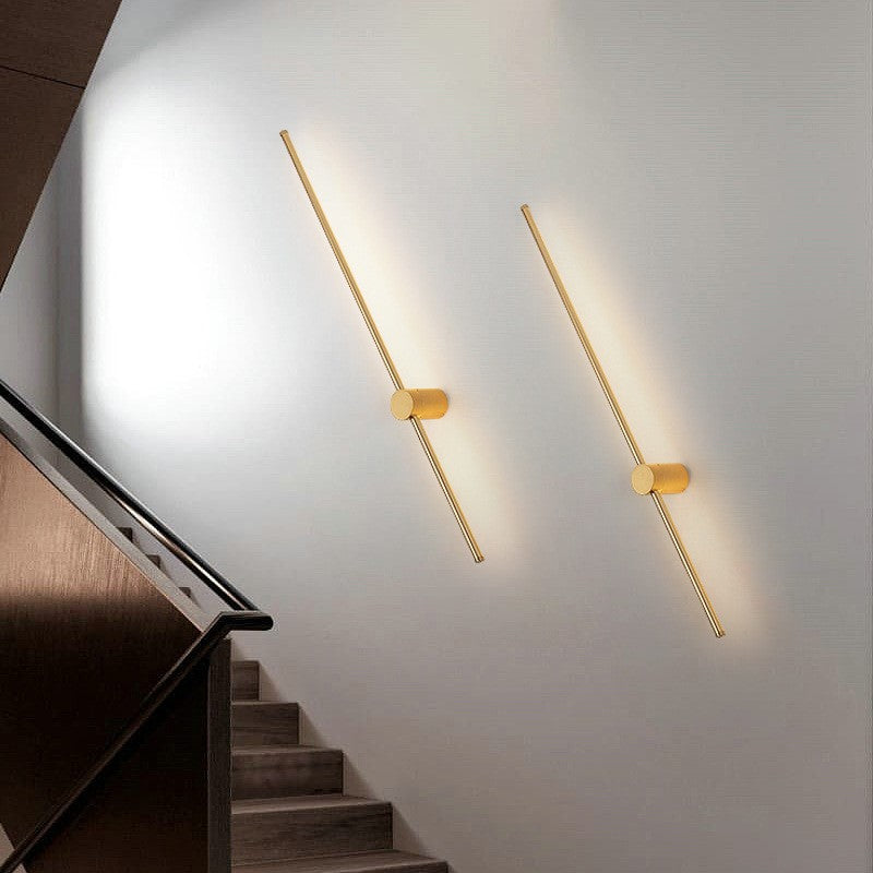 Aurelo Minimal Wall Light In Gold And Black LED For Modern Interiors OpalDwell