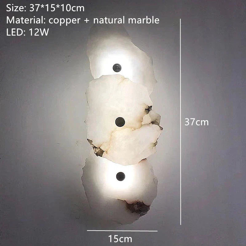 Aurora Marble LED Wall Sconce With Copper Accents Elegant - OpalDwell
