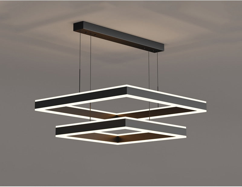 AstraLuxe Modern Square LED Chandelier for Living Room - OpalDwell