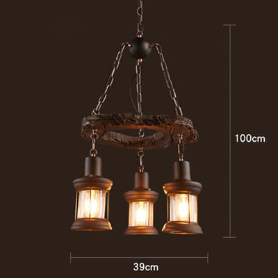 Vintage Industrial Wood LED Ceiling Light | OpalDwell OpalDwell