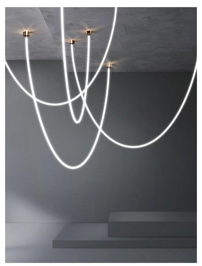Lyra Dome LED Postmodern Gold Chrome Elegant Ceiling Light - OpalDwell