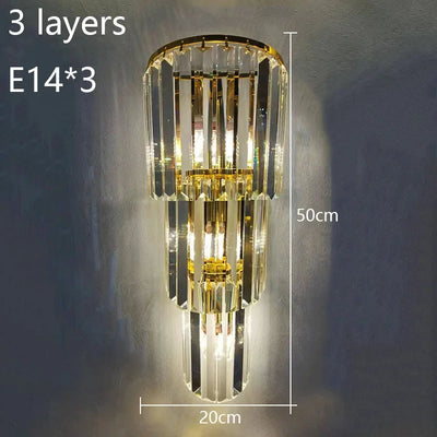 Lunara Crystal Pillar Wall Lamp With Elegant Glow Accent - OpalDwell