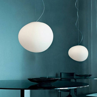 LumaVerde Glass Pendant Light Hand Blown Organic Form OpalDwell