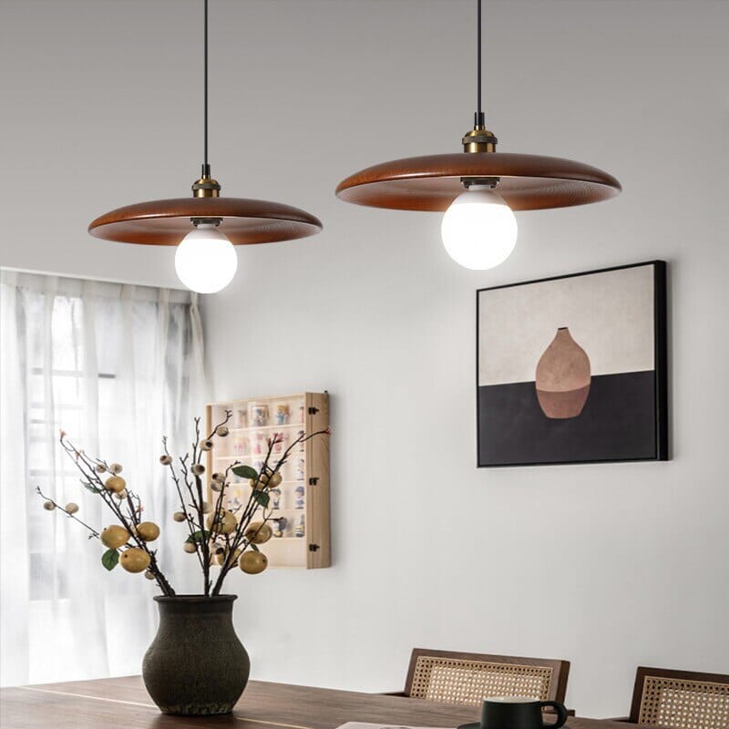 FjordLumen Nordic Oak Wood Pendant Light With Warm Glow For Dining Room - OpalDwell