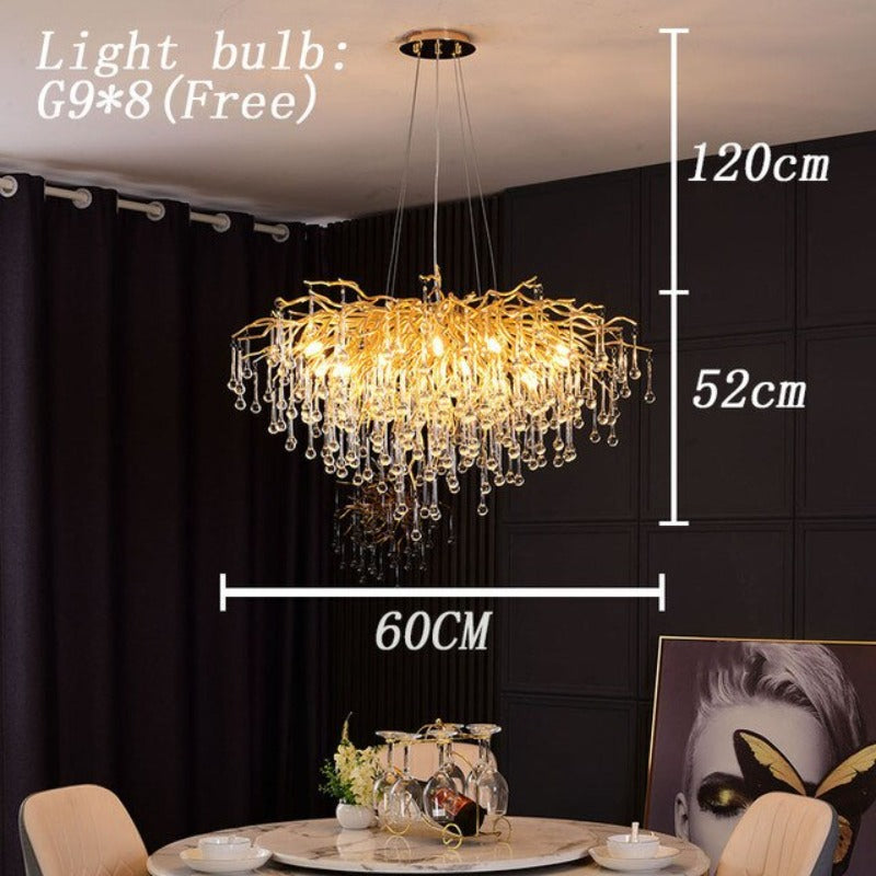 Luminelle Gold Branch Crystal LED Chandelier | OpalDwell - OpalDwell