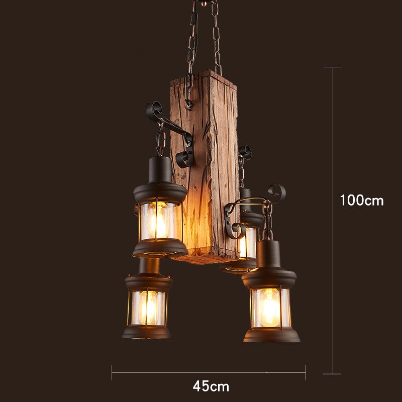 Vintage Industrial Wood LED Ceiling Light | OpalDwell OpalDwell