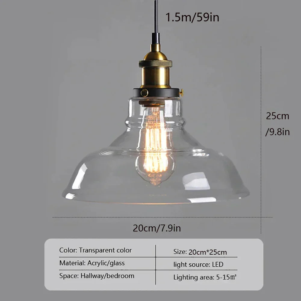 NovaGlass Pendant Light Retro Hanging Fixture for Homes OpalDwell