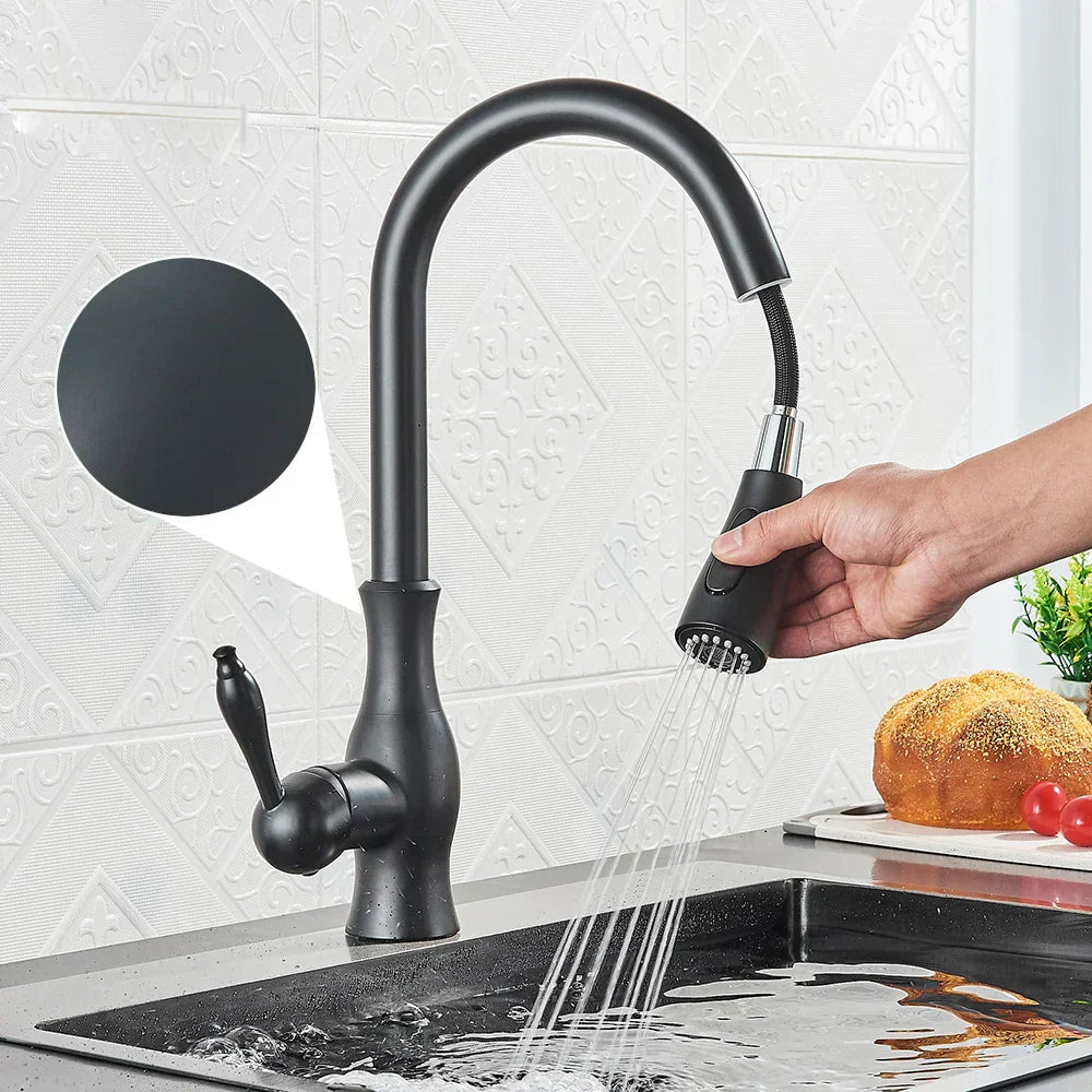 LumaGleam Gold Kitchen Faucet With Pull Out Sprayer OpalDwell