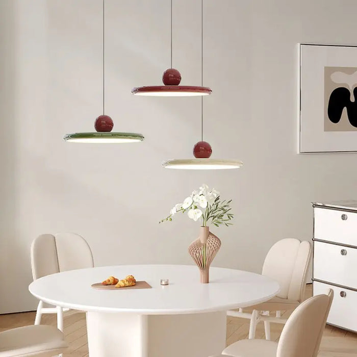 Lyrene Cream Glass Pendant Light With Nordic LED Finish - OpalDwell