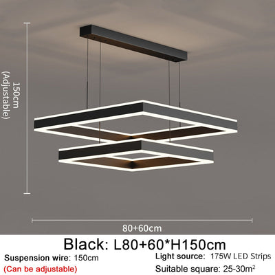 AstraLuxe Modern Square LED Chandelier for Living Room - OpalDwell