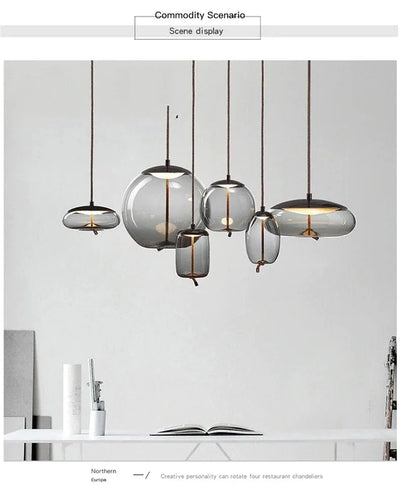 Aurum Glass Design Pendant Light Modern Suspension - OpalDwell