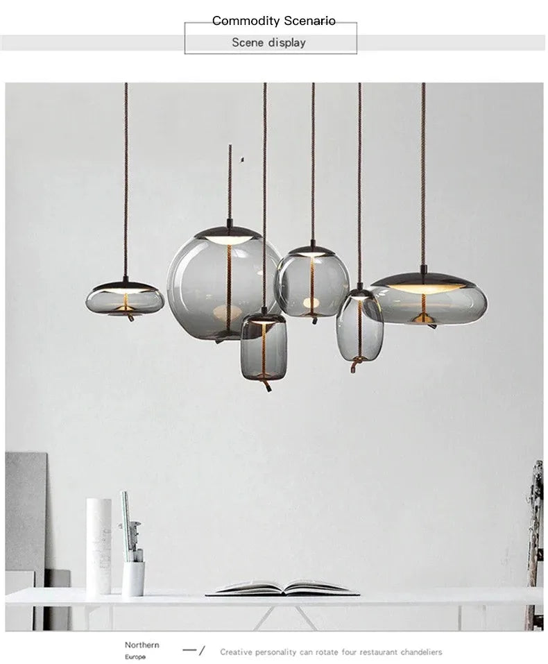 Aurum Glass Design Pendant Light Modern Suspension - OpalDwell