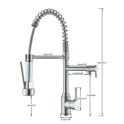 NovaPulse Kitchen Mixer Tap 360° Swivel Brushed Nickel - OpalDwell